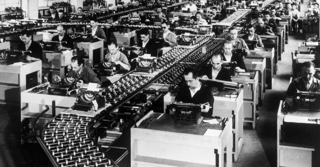La produzione di macchine da scrivere a Ivrea a fine Anni 50 