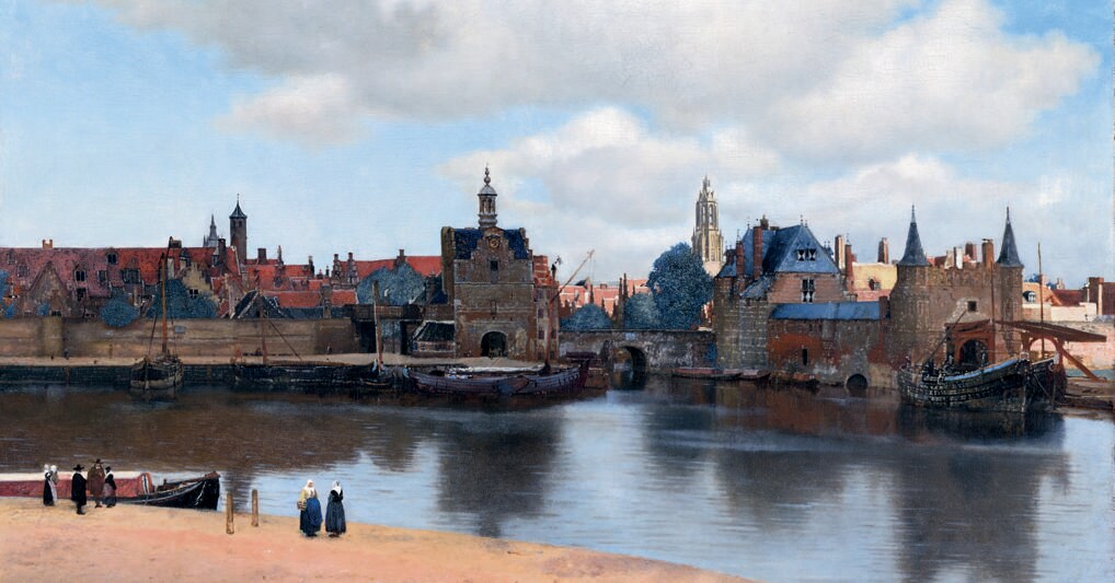 Johannes Vermeer. «Veduta di Delft» (particolare), 1660-1661, L’Aia, Mauritshuis 
