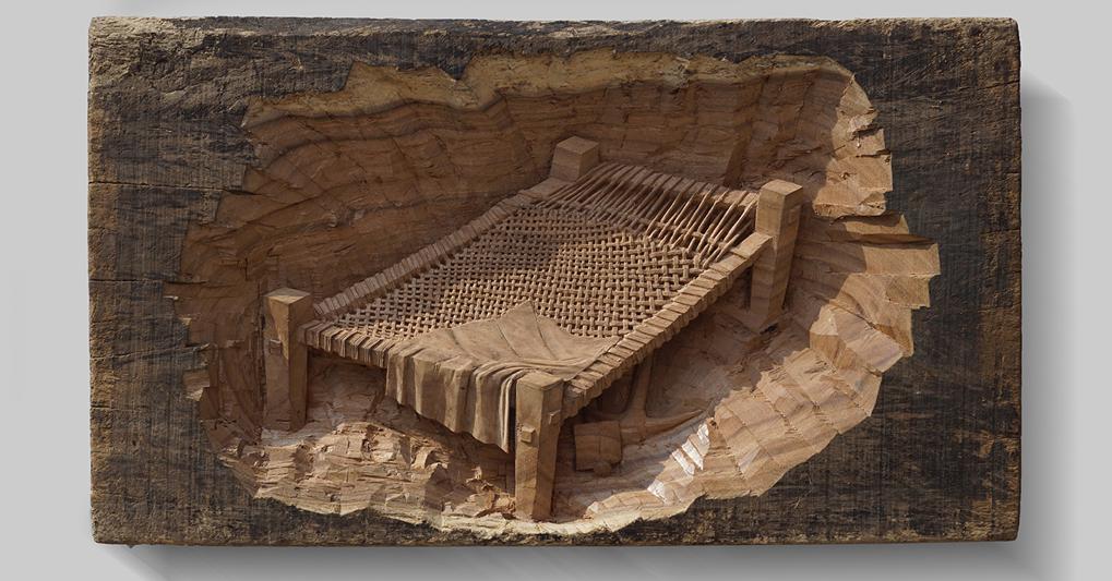 Arjun Das - The Borrower, Re-used wood - 30 x 17 x 4 inches - 2022 