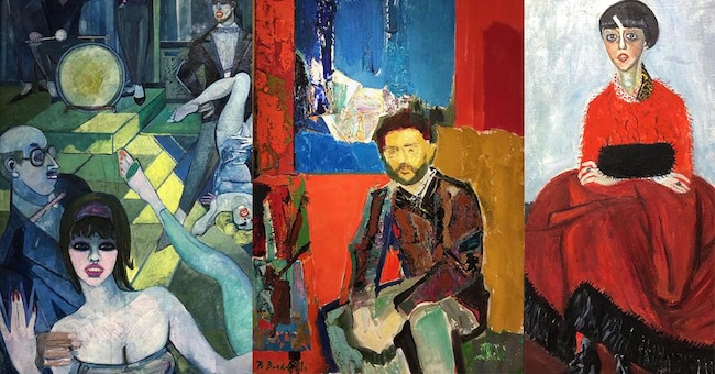A sinistra; K.N. Suryaev (1900-1965), Rock and Roll, 1962, olio su tela. Museo I.V. Savitsky (Karapalkastan State Museum of Art), Nukus ©Micaela Zucconi; al centro   V.A. Volkov (1928-2020), Portrait of the painter E. Kravchenko, 1971, olio su legno. Museo I.V. Savitsky (Karapalkastan State Museum of Art), Nukus. ©Micaela Zucconi ; a destra   N.I. Kinisheva (1935), Portrait of Irina Plamenevskaya, 1960-70, olio su tela. Museo I.V. Savitsky (Karapalkastan State Museum of Art), Nukus ©Micaela Zucconi
