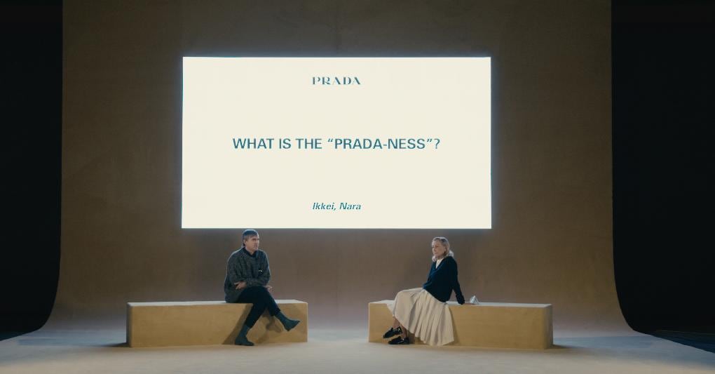 Miuccia Prada e Raf Simons. 