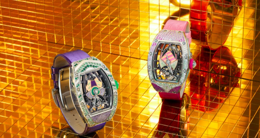 Un modello della nuova collezione Richard Mille ispirata alla discodance  