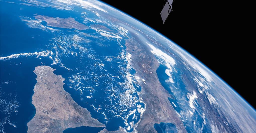 L'Italia vista dall'Iss durante un passaggio sopra il Nord Africa (credit: Paolo Nespoli).  