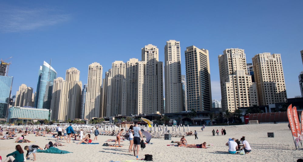 La spiaggia di Dubai Marina, una delle zone della città più ambite dagli stranieri (Credit: Alessandro Fasolo Garzia) 
