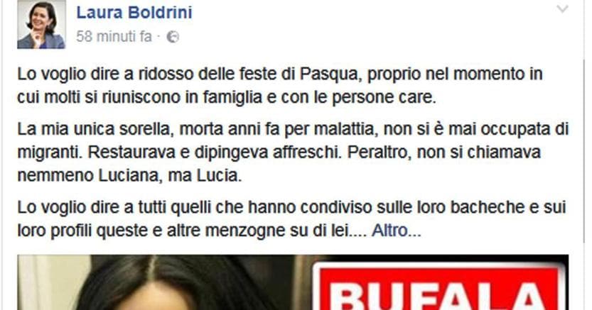 Laura Boldrini contro gli sciacalli del web per la fake news ...