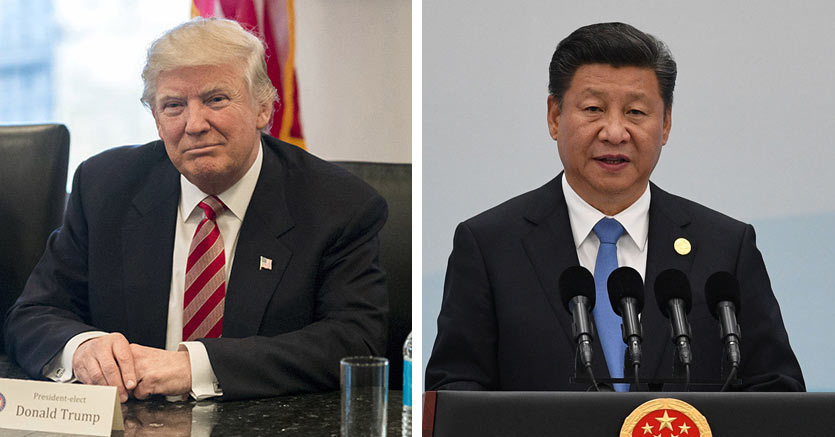 Il presidente degli Stati Uniti, Donald Trump e il presidente cinese, Xi Jinping