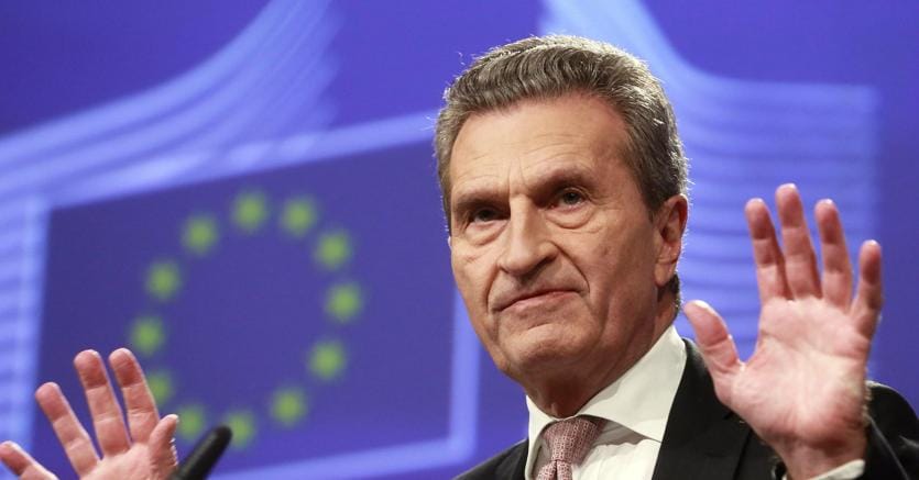 Il commissario europeo al Bilancio Gunther Oettinger (foto Ansa)