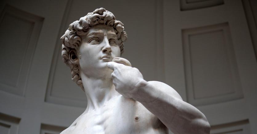 Genio e fatica. Michelangelo (in foto, il David) sarà protagonista della prima delle grandi imprese, dedicata alla realizzazione degli affreschi della Cappella Sistina (Ap)