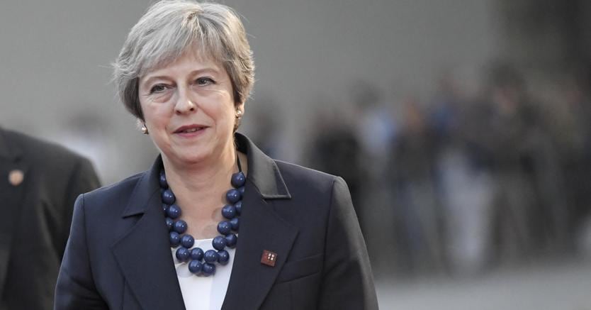 Theresa May al suo arrivo a Salisburgo per il vertice europeo