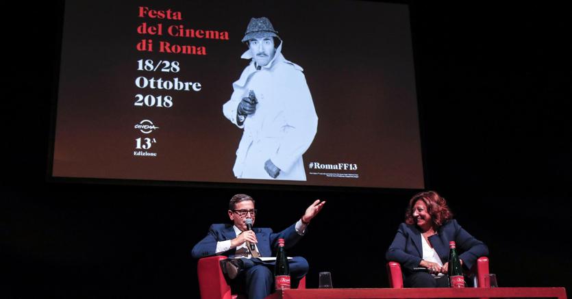 Antonio Monda e Laura Delli Colli alla  presentazione della tredicesima edizione della Festa del Cinema di Roma (Ansa/Giuseppe Lami)