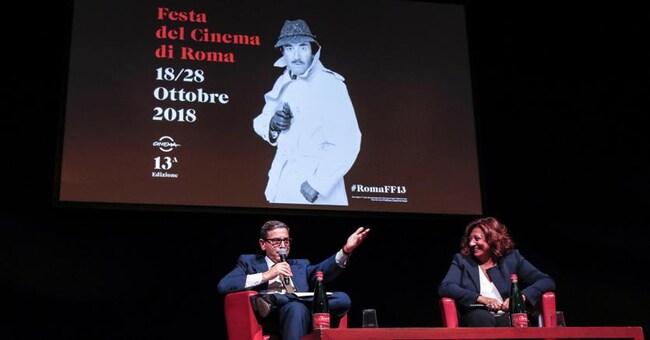 Antonio Monda e Laura Delli Colli alla  presentazione della tredicesima edizione della Festa del Cinema di Roma (Ansa/Giuseppe Lami) 