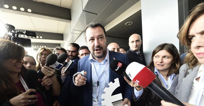 Matteo Salvini a Mosca incontra gli imprenditori italiani attivi in quel mercato (foto Ansa)