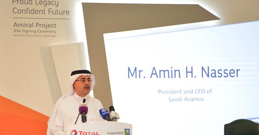 Amin al-Nasser, ceo di Aramco. (Abdulaziz Moaiweed / ARAMCO / AFP)