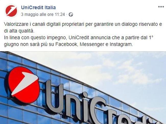 Risultati immagini per Unicredit abandons social networks!