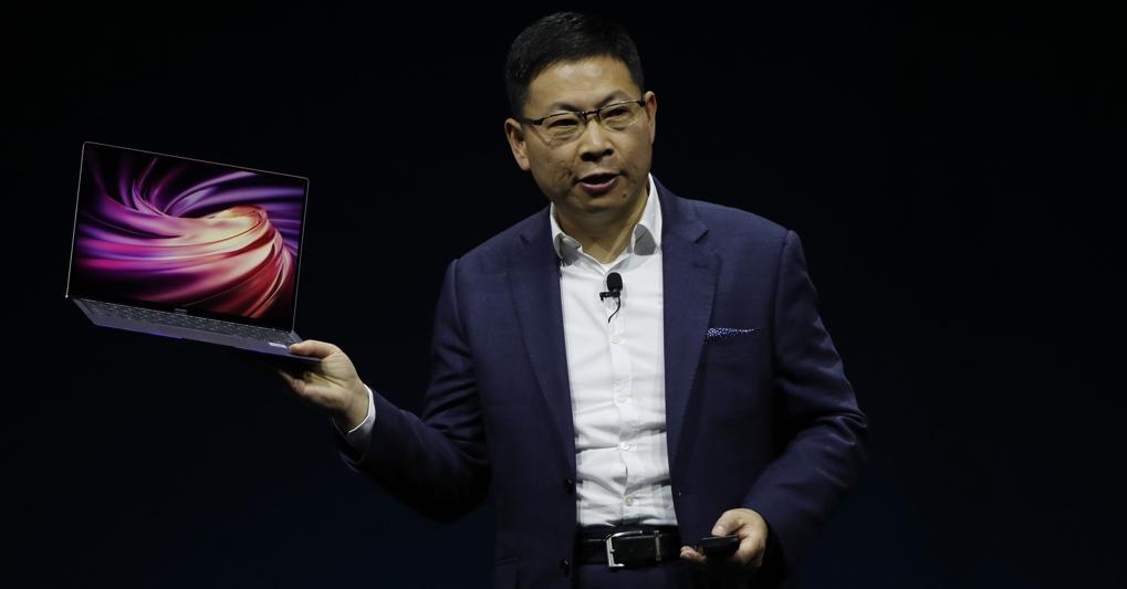 Richard Yu, capo divisione consumer di Huawei, presenta il  Matebook X Pro a Barcellona il 24 febbraio 2019  (Bloomberg) 