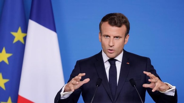 Il presidente francese,  Emmanuel Macron, al vertice di Bruxelles del 21 giugno 