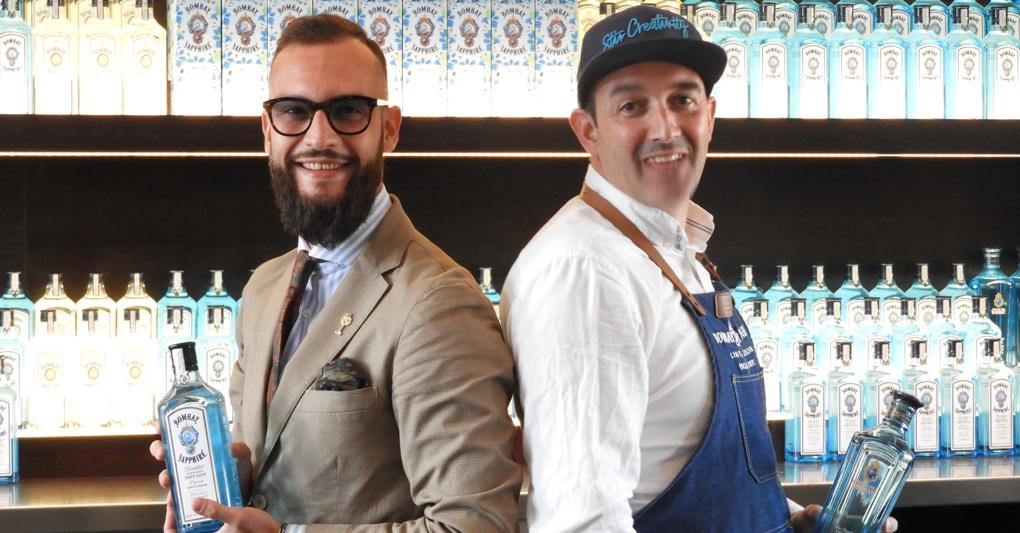 Marco Gheza, brand ambassador Italia, e a destra Sam Carter, Bombay Sapphire Senior Ambassador 
