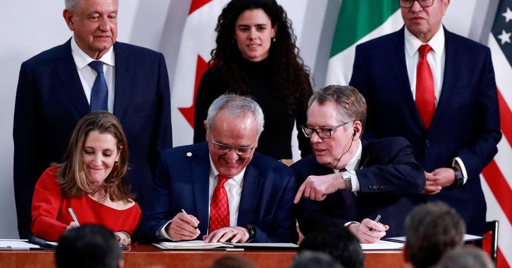 Da sinistra, Chrystia Freeland, Jesus Seade e Robert Lighthizer (Reuters) 