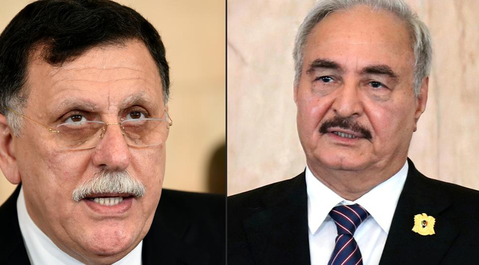 Il primo ministro al Sarraj e il Generale Khalika Haftar 