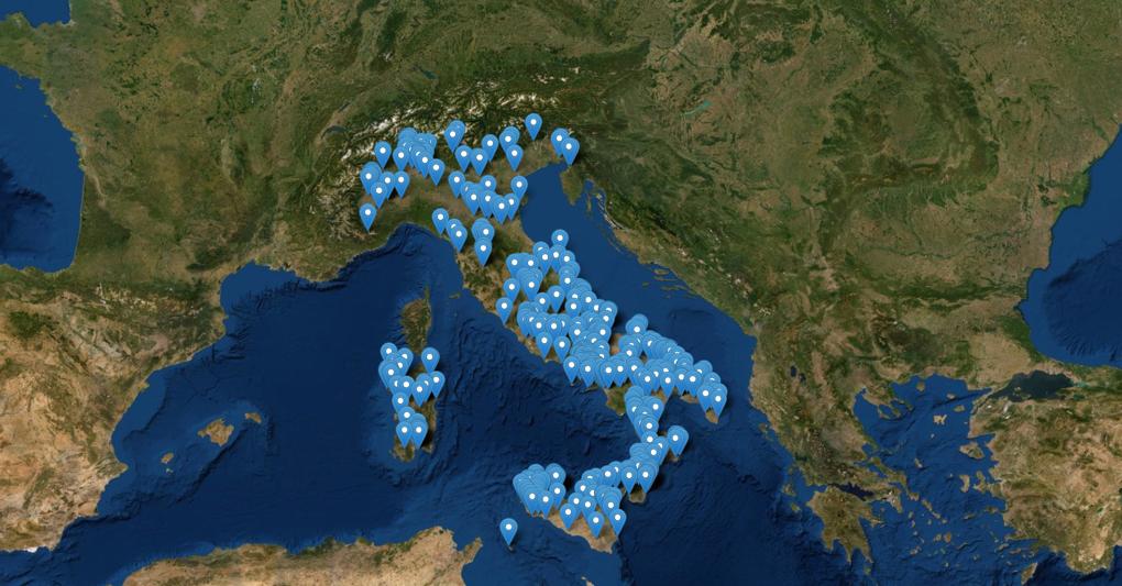 La mappa dei progetti controllati da Monithon 