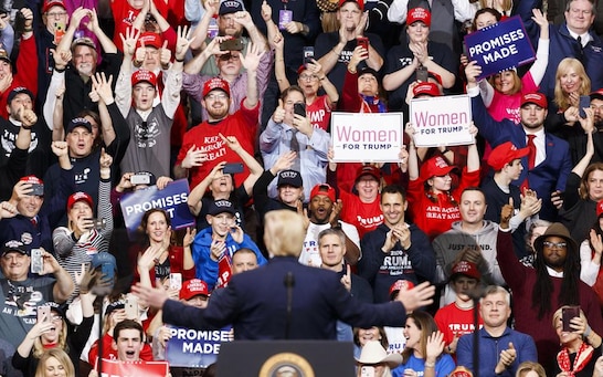 Comizio di Donald Trump a Manchester, nel New Hampshire 
