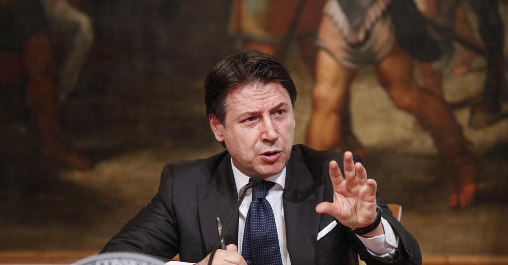 Il presidente del Consiglio Giuseppe Conte (foto Ansa) 