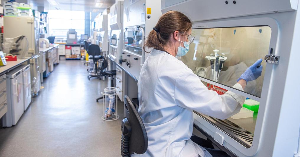 Un laboratorio dell’Università di Oxford che lavora al vaccino anti-Covid (Epa) 