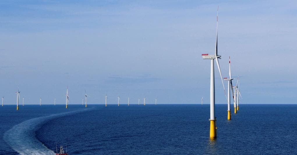 L’impianto eolico offshore di Dan Tysk, a 90 chilometri dalla costa danese (Reuters) 