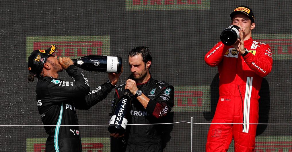 Il podio del Gran premio di Silverstone  di Formula 1 (Afp) 