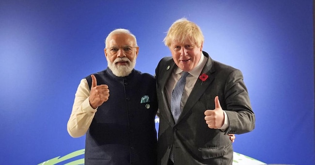 Il primo ministro indiano Narendra Modi e il premier britannico Boris Johnson