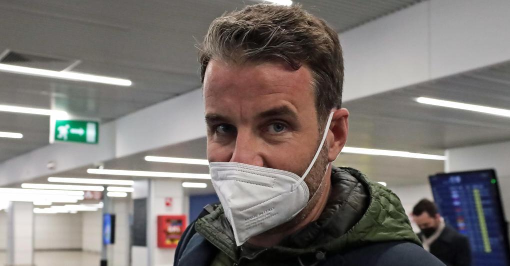Marco Zennaro al suo arrivo a Fiumicino (Ansa) 