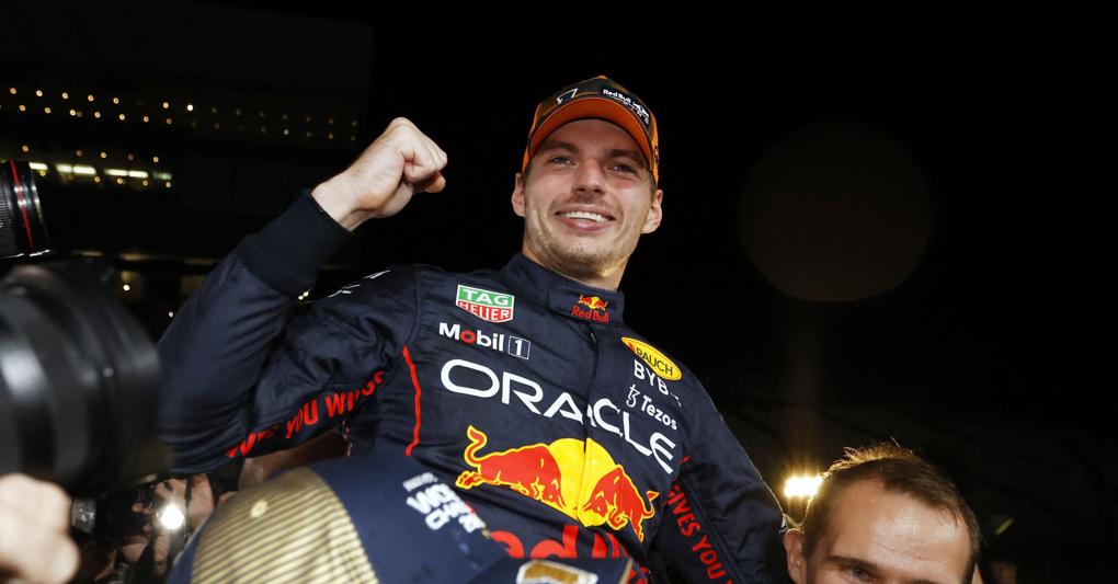 Verstappen festeggia la vittoria (Reuters) 