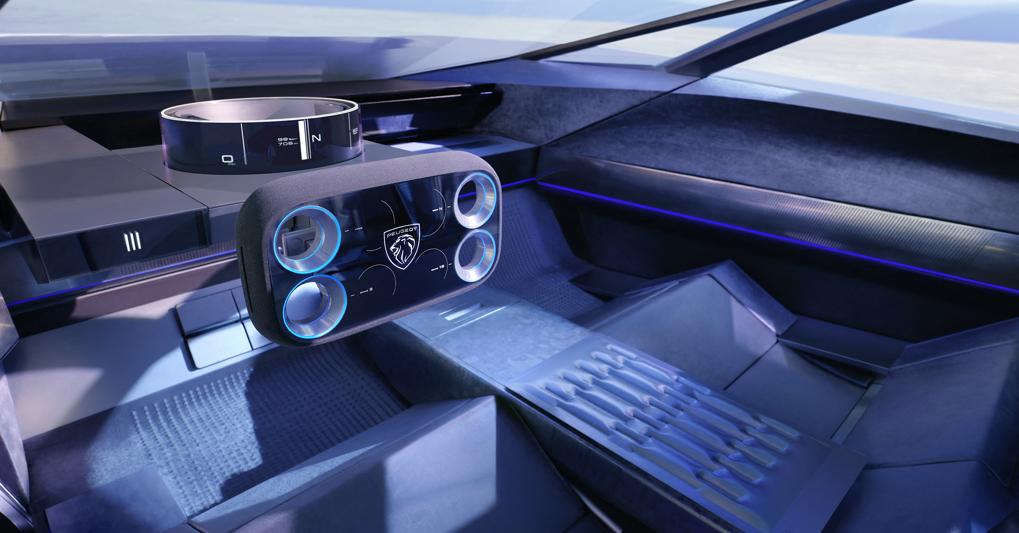 L'avveniristico cockpit della concept car Peugeot Inception 