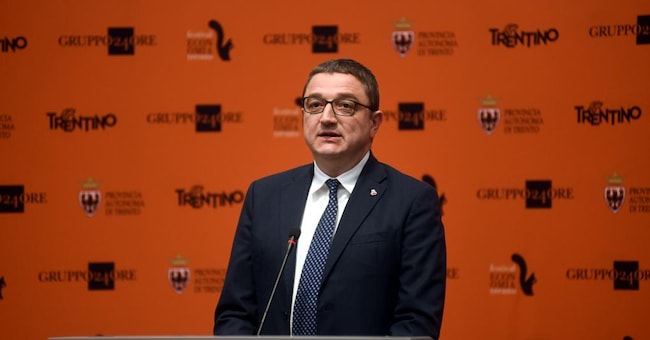 Il presidente della Provincia autonoma di Trento, Maurizio Fugatti