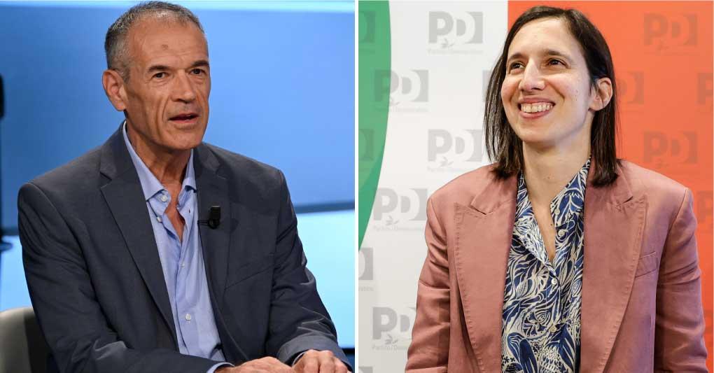 Carlo Cottarelli (sx), Elly Schelein (dx).  