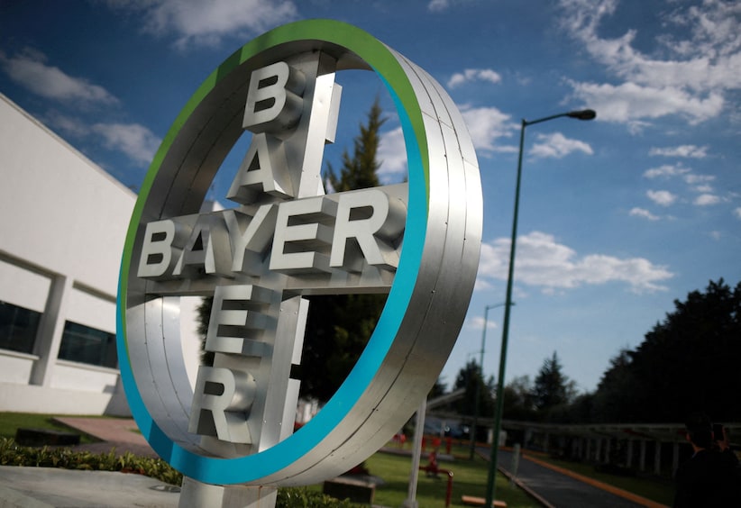 FILE PHOTO: The logo of Bayer is pictured at the company's plant in Lerma, Mexico November 10, 2022. REUTERS/Henry Romero/File Photo