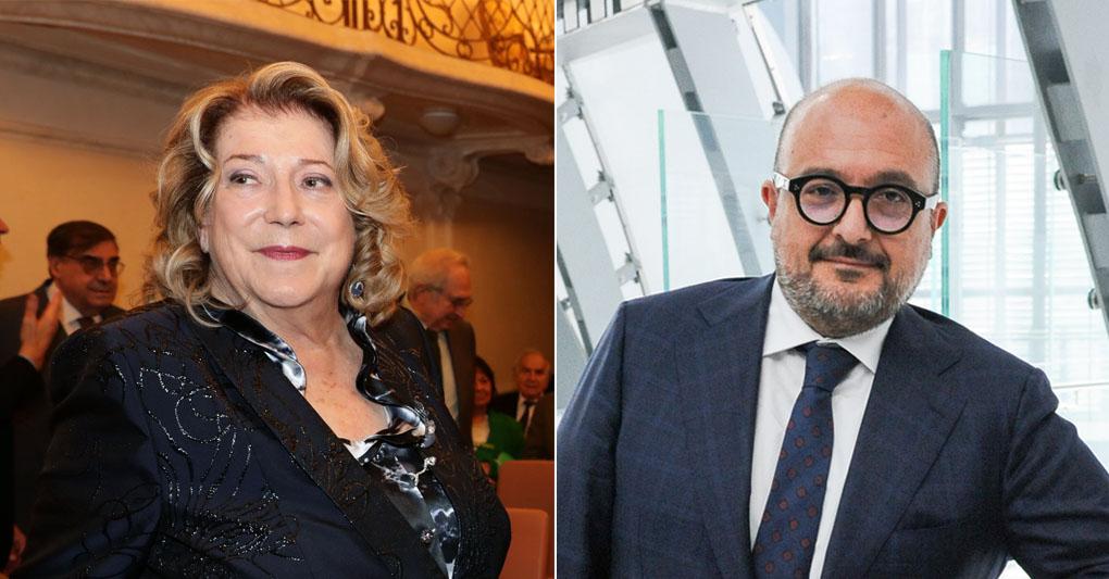 Diana Bracco, presidente e amministratore delegato del Gruppo Bracco e Gennaro Sangiuliano, ministro della Cultura (Imagoeconomica) 