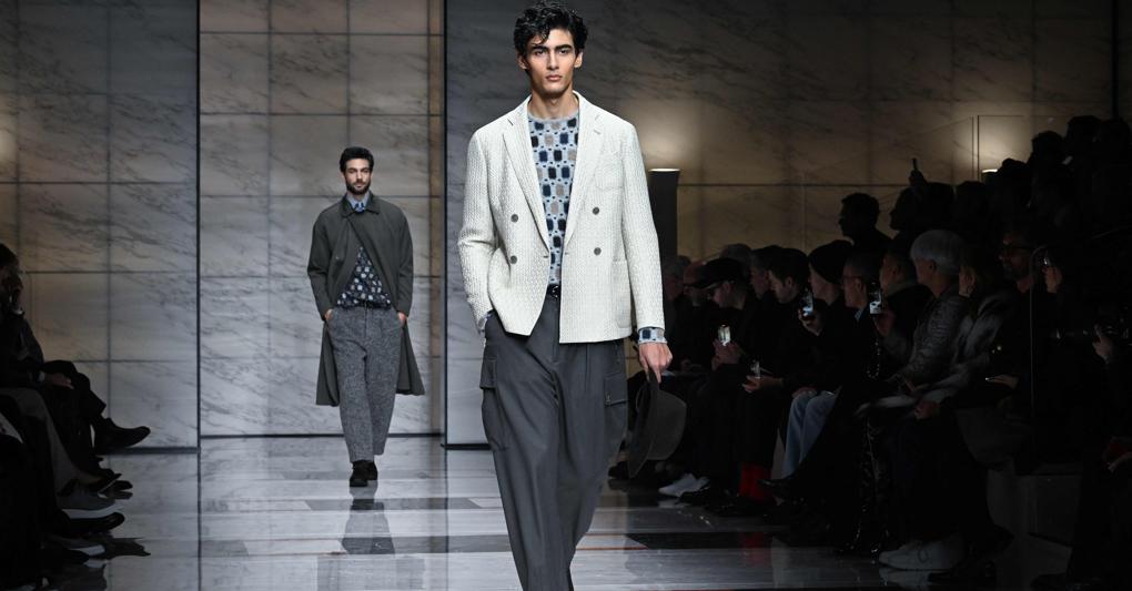 Sfilata Moda uomo Giorgio Armani Autunno/Inverno 2023/2024 (Afp) 
