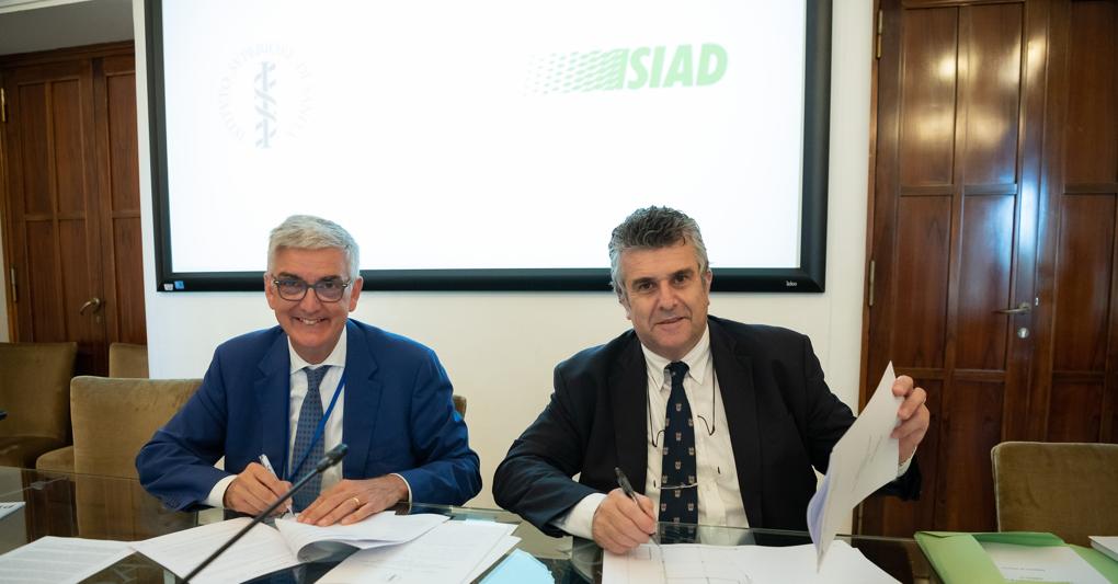 Silvio Brusaferro, Presidente dell'Istituto Superiore di Sanità e Bernardo Sestini, amministratore delegato SIAD 