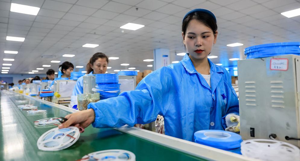 Una fabbrica di led a Jiujiang 