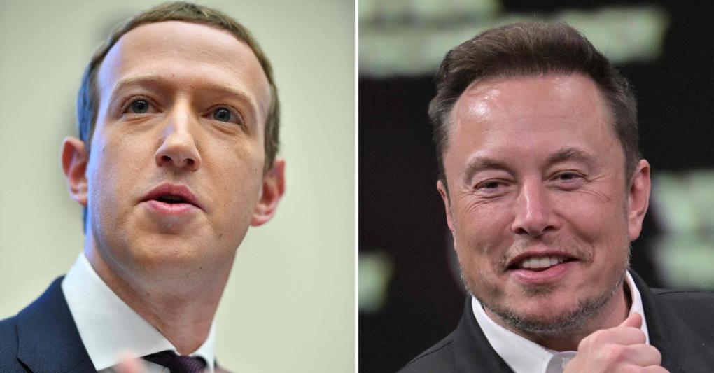 Mark Zuckerberg (a sinistra) ed Elon Musk (Afp) 