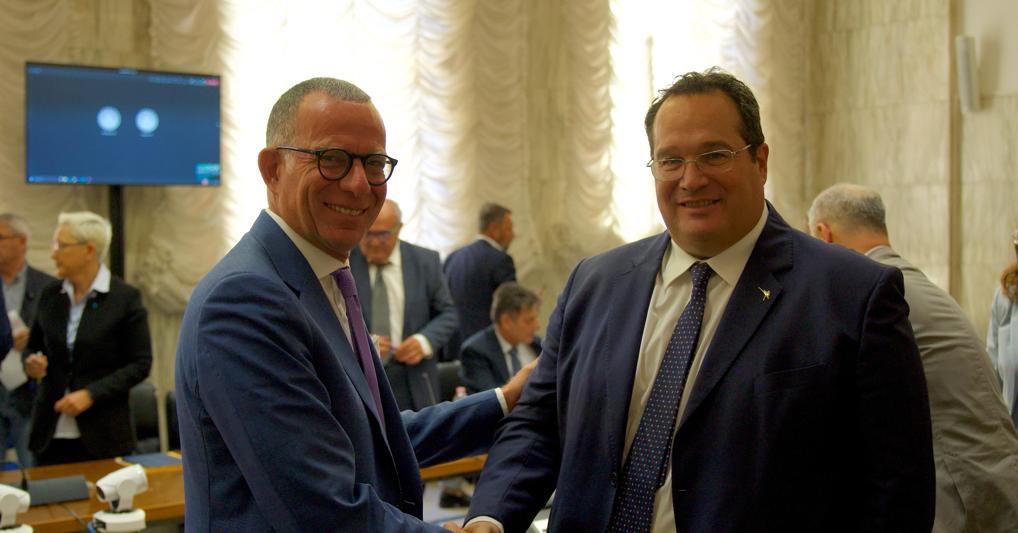 Il commissario straordinario di Alitalia Gabriele Fava e il sottosegretario al Lavoro Claudio Durigon 