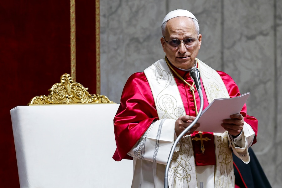 Pope Leo XIV during the Holy Rosary Prayer Vigil for Peace, in Saint Peter's Basilica, in Vatican City, 11 April 2026. ANSA/ANGELO CARCONI (ANSA)
