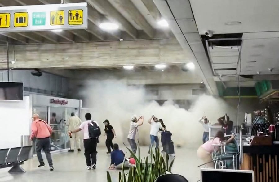 Terremoto all’Aeroporto Internazionale Simon Bolivar di Maiquetia, in Venezuela, il 24 giugno 2026, in questa immagine tratta da un video pubblicato sui social media. Wilmer Azuaje/via REUTERS (Wilmer Azuaje via REUTERS)