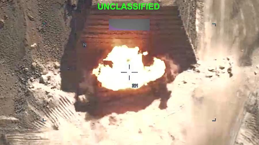 Un'esplosione in una località sconosciuta, durante quelli che il Comando Centrale degli Stati Uniti (CENTCOM) definisce attacchi contro l'Iran, in questo screenshot tratto da un video diffuso il 20 luglio 2026. Comando Centrale degli Stati Uniti/Materiale fornito tramite REUTERS (via REUTERS)