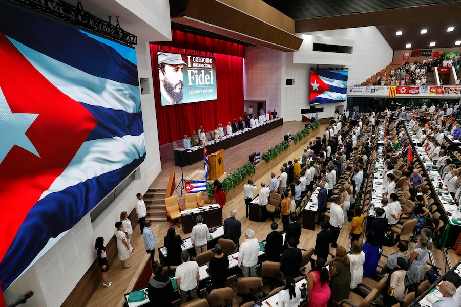 Inaugurazione del I Colloquio Internazionale “Fidel: Eredità e Futuro” presso il Palazzo dei Congressi dell’Avana, all’Avana, Cuba, il 10 agosto 2026. Il convegno, che celebra il centenario della nascita di Fidel Castro, si svolge dal 10 al 13 agosto. EPA/ERNESTO MASTRASCUSA (EPA)