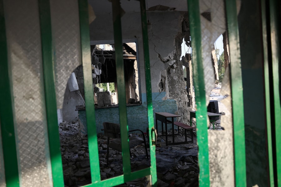 La scuola di Minab, danneggiata da un attacco il 28 febbraio, a Minab, in Iran, il 27 agosto 2026. Majid Asgaripour/WANA (West Asia News Agency) via REUTERS (via REUTERS)