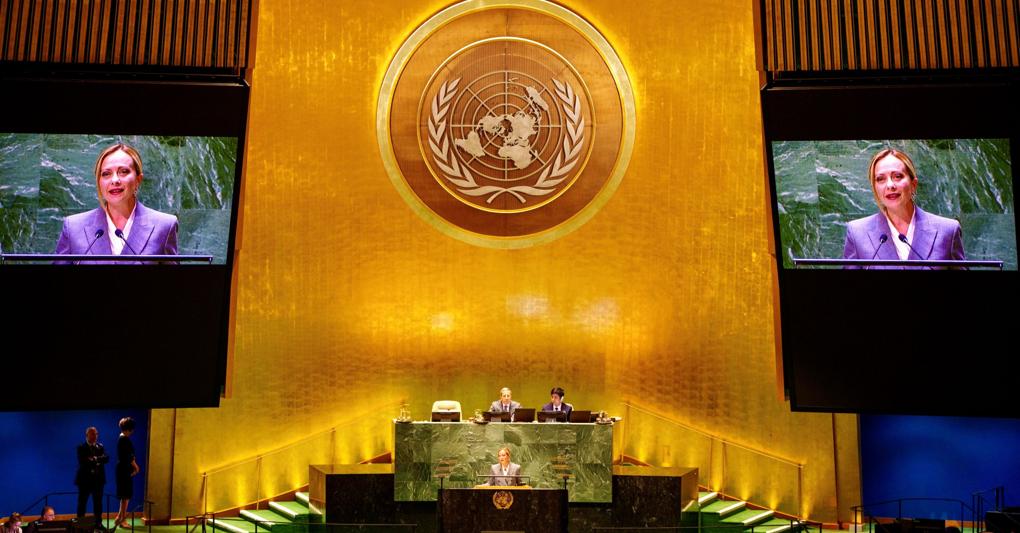 Meloni  parla all'assemblea Onu (Imagoeconomica) 