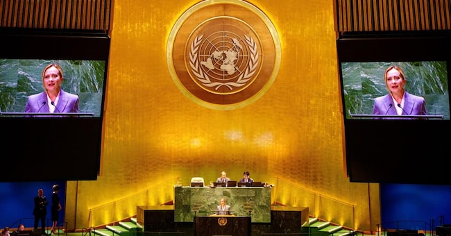 Meloni  parla all'assemblea Onu (Imagoeconomica)