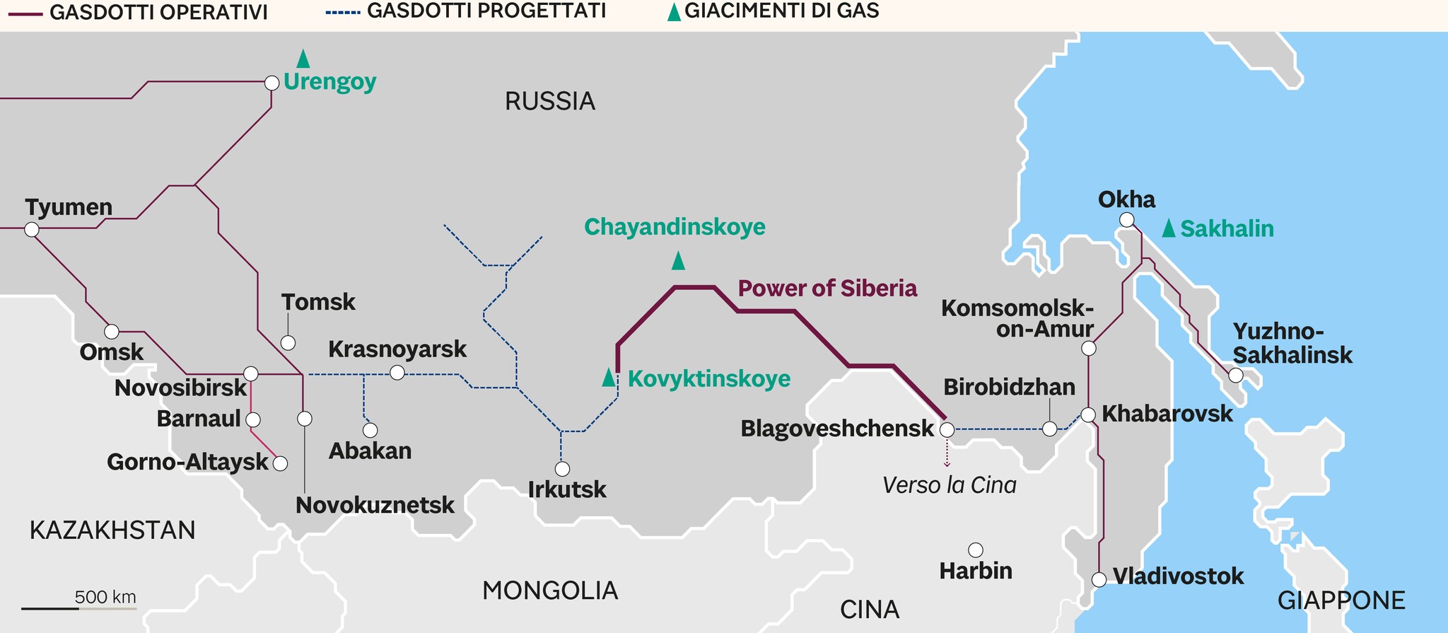 GAZPROM FA ROTTA VERSO LA CINA